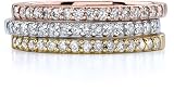 Set of 3 Tri-Color Gold Stackable 0.68 Carat Diamond Bands