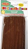 Charles Leonard Chenille Stems, 4 Mm x 12 Inch, Brown, 100/Bag (65450)