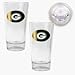 Green Bay Packers 2 Piece Pint Ale Glass Set with Football Bottom