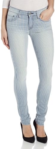 Dakota Collective Women's Khloe 30 Inch Skinny Jean, Blue/White Striped, 30