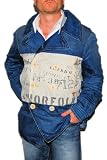 Polo Ralph Lauren RRL Mens Pea Coat Nautical Sailor Denim Jean Jacket Large