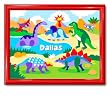Dinosaurland Large Gloss Red Personalized Print