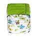 Charcoal Bamboo AIO All-In-One Cloth Diaper with Pocket, Velcro (Safari)