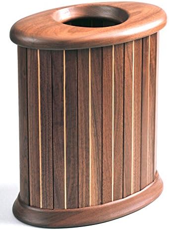 Sasaki Kogei "Natural Wood Wastepaper Basket" Ellipse Walnut Size:S