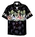 Pacific Legend Men's Old Time Woodie Surfboard Hawaiian Shirt Black Large