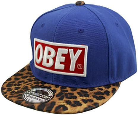 Dasot Mens Casual Canvas Leopard Flat Visor Street Dancing Hat Baseball Cap Leopard Blue