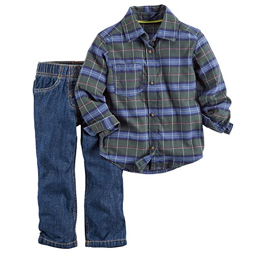 Carter s 2-piece flannel shirt & jeans set - 18 months