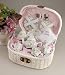 Deluxe Porcelain Toy Tea Set in Wicker Basket