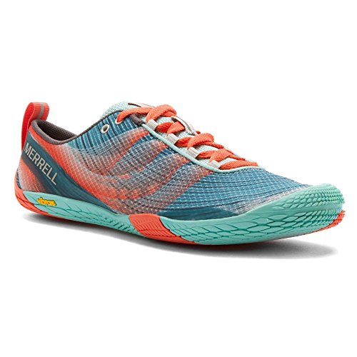 Merrell Women's Vapor Glove 2 Trail Running Shoe,Sea Blue/Coral,5 M US