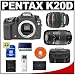 Pentax K20D Digital SLR Camera with Pentax SMC DA 18-55mm AL II Zoom Lens + Tamron 70-300mm Di LD Macro Lens + 8GB SDHC Card + Spare D-LI50 Battery + Case + Cameta Bonus Accessory Kit