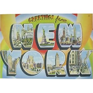 Cavallini Greetings from New York Gift Wrap Decoupage paper,vintage look poster or print
