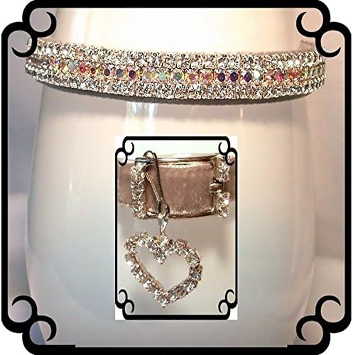 Rhinestone Dog Collars Silver Velvet Sparkle # 293 (Medium)