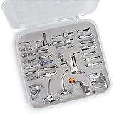 Embroidex 32 Sewing Feet in Plastic Storage Case - Works with all Low Shank Embroidery Machines Brother Babylock Bernina New Home Janome Juki Kenmore Singer