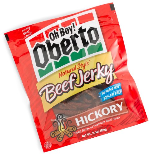 Oh Boy! Oberto Hickory Natural Style Beef Jerky, 3.5-Ounce Bags (Pack of 6) by Dried Beef