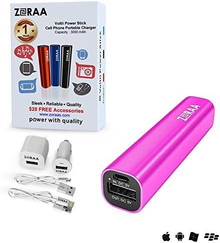 Portable Charger iPhone & Android - FREE Gifts Included - Premium Lipstick Sized Cell Phone Quick Charge Battery Backup - Best compact external battery USB power bank - For iPhone 6 Plus 5 5S 5C 4S 4, iPod, Samsung, Galaxy S5 S4 S3 Note, GoPro - 1 Year Limited Warranty