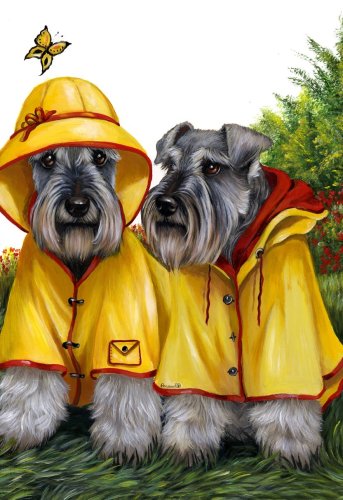 Schnauzer Dogs Decorative Garden Flag