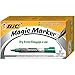 BIC Magic Marker Brand Dry Erase Marker, Tank Style, Chisel Tip, Green, 12-Count