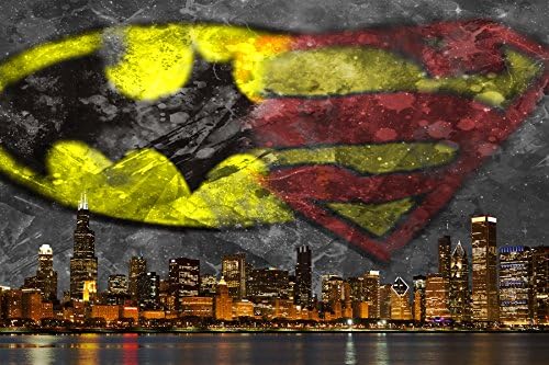 Steel vs Knight Chicago Skyline (36" x 24")