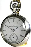 513qd7OHxgL. SL160  #W11A Elgin Antique Coin Silver Pocket Watch 18 Size 7 Jewels Triple Hinged Case Ca 1888