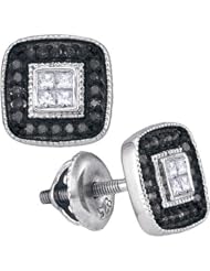 10KT White Gold 0.33 CTW-Diamond Micro-Pave Earring