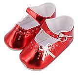 （ワボーズ） Waboats 赤ちゃん ベビー シューズ 可愛い 蝶結び飾り ホロー 柔らかい靴底　滑り防ぐ 通気性 ファーストシューズ マジックテープ 　子供 靴　子供用歩行靴　出産お祝い レッド 