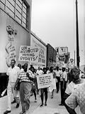 Negro Demonstration for Strong Civil Right Plank Outside Gop Convention Hall Art Photographic Poster Print by Francis Miller, 12x16