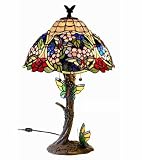 Tiffany-style Floral Butterfly Table Lamp