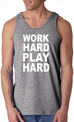 Work hard Play Hard - Funny Tank Top - Gray - M