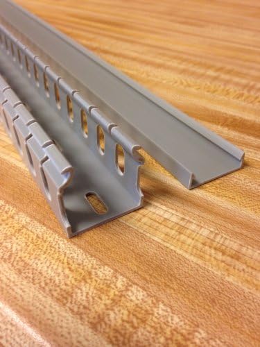4 Pack of 1 1/4x1 1/4x39 Inch (33mmx33mmx1m) Gray Open Slot Wiring Duct / Cable Raceway with Cover/lid