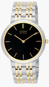 Buy Citizen Mens Eco-Drive Stiletto Two-Tone Bracelet Watch #AR1054-52E by Citizen Watch Company