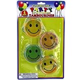 24 Packs of 4 Happy Face Tambourines