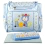 Baby Essentials Blue Bear Diaper Bag with Changing Pad + Wipe Case