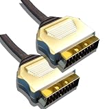 5 Metre Metal Plug, Gold Plated, OFC Scart Cable 5M Lead