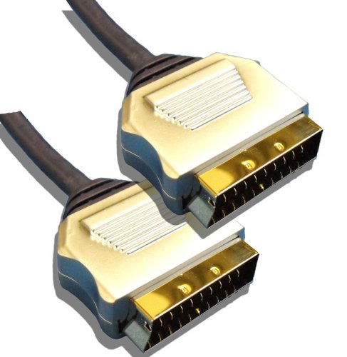 5 Metre Metal Plug, Gold Plated, OFC Scart Cable 5M Lead