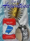 ARGENTINA MATE KIT: Natural gourd covered by 100% genuine