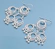 Sterling Silver Earrings - Rhodium Plated - 50 mm
