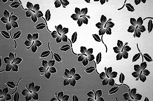 1 World Sarongs Mens Hibiscus Flower Sarong - Black/Grey/White