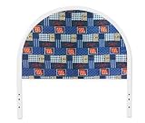 New Twin Size Children's Youth White Metal Headboard with Custom Dale Earnhardt Jr NASCAR Upholstered Headboard