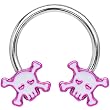 Skull and Crossbones Horseshoe Circular Barbell