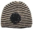 Winter Alpaca Natural Fiber Hat - Classic Stripes in Chocolate & Black (One Size Fits Most Women)