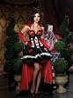 5PC.Deluxe Queen of Hearts,bustier,short,llong skirt,bow,crown