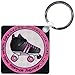 3dRose Derby Chicks Roll With It Pink and Black with Black Roller Skate - Key Chains, 2.25 x 4.5 inches, set of 6 (kc_28507_3)