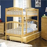 IMAGE OF Twin over Twin Atlantic Furniture Richmond Style Bunk Bed with Trundle in Natural Maple