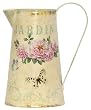 Jardin Tin Decoupage Tall Pitcher 6.25" x 10"H