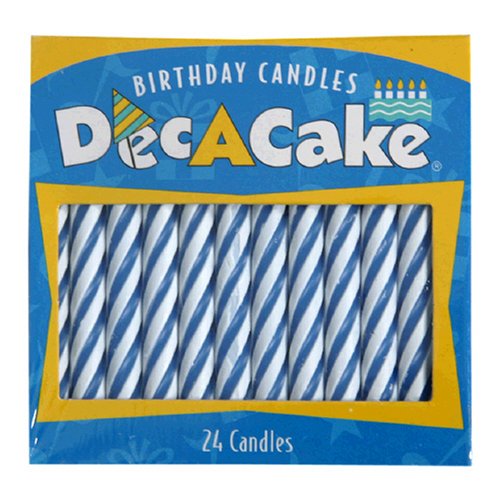 Dec-A-Cake Candy Store Blue Candle, 24 Candle Package (Pack of 24) by Dec-A-Cake