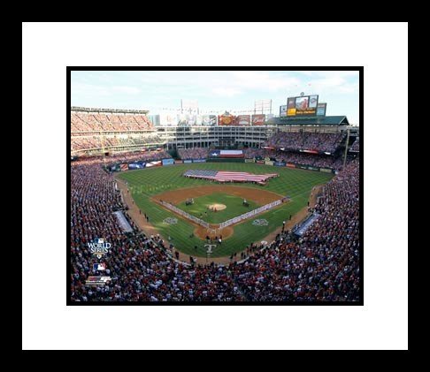 2010 World Series Texas Rangers Framed 8x10 Photograph Game 3 USA Flag