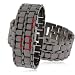 LEDz Red LED Light Black Stainless Steel Bracelet Gents Watch LEDG012 Night LED Watch
