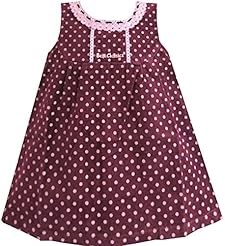 Girls Fall 2015 Corduroy/Cotton Dots Print Party Dress 
