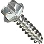 Zinc Plated Steel Sheet Metal Screw, Hex Head, #8, 3/8" Length (Pack of 100)