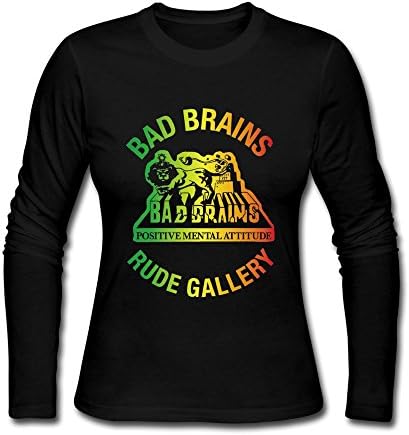 Clothing Women's Bad Brains Logo Long Sleeve T-shirts XX-Large Black